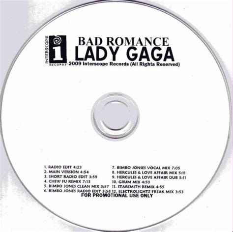 Lady Gaga Bad Romance The Remixes 2009 Cdr Discogs