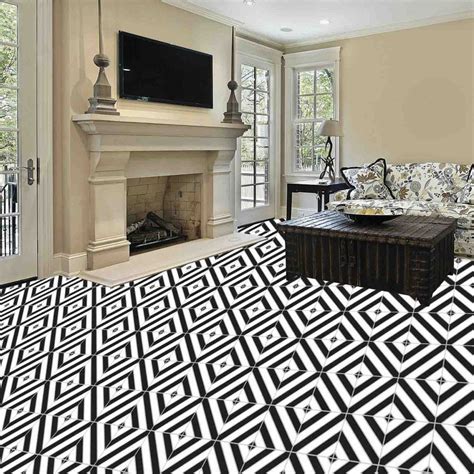 Black And White Moroccan Floor Tiles Thickness 6 8 Mm Size 1x1