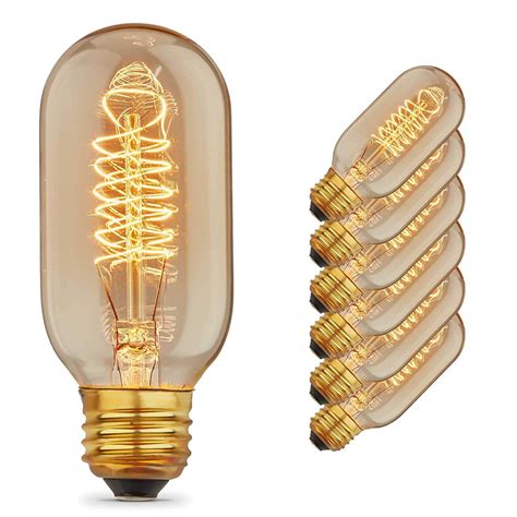 Volcora 6 Pack Vintage Edison Bulbs With Spiral Filament 60W