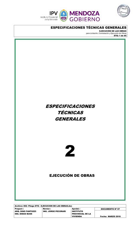 PDF ESPECIFICACIONES TÉCNICAS GENERALES ESPECIFICACIONES TECNICAS