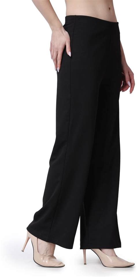 Popwings Formal Casual Black Solid Highrise Women Trouser Popwings