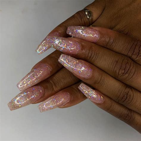 Encapsulated Glitter Nails Cute Nails Glitter