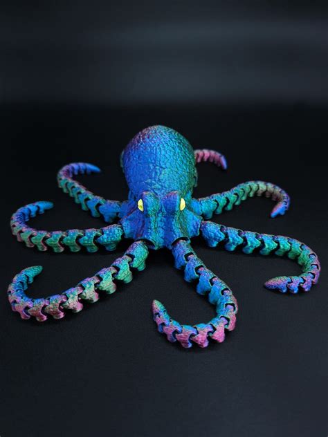 3d Printed Articulated Octopus Figurine Toddler Room Decor Octopus