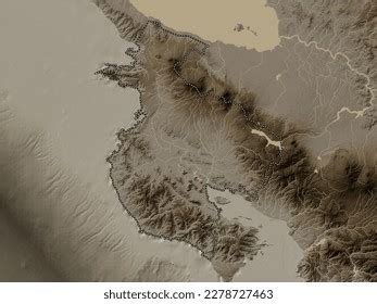 Guanacaste Province Costa Rica Elevation Map Stock Illustration