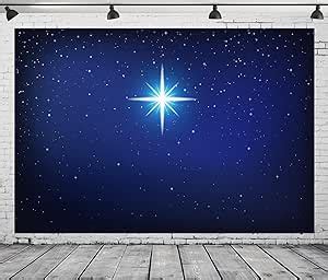 CORFOTO 7x5ft Fabric Nativity Scene Star Backdrop Christmas Birth Of