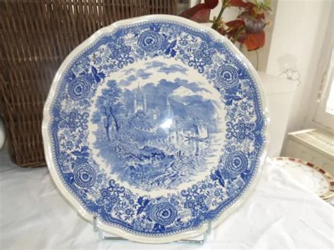 GRAND PLAT À Tarte en Faïence de Villeroy et Boch Burgenland Bleu Diam