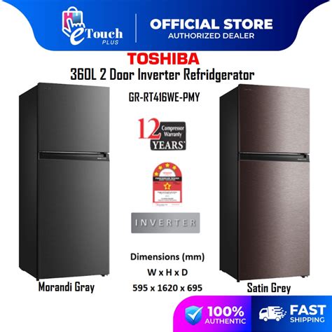 Toshiba Inverter 2 Door Refrigerator 360l Gr Rt416we Pmy Shopee