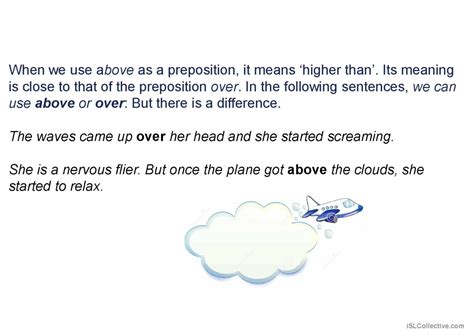 Prepositions Over Above Beneat English Esl Powerpoints