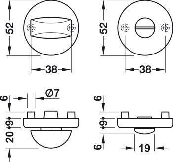 WC Rosette Aluminium Hoppe WC Rosette Modell 42KVS SK OL HÄFELE