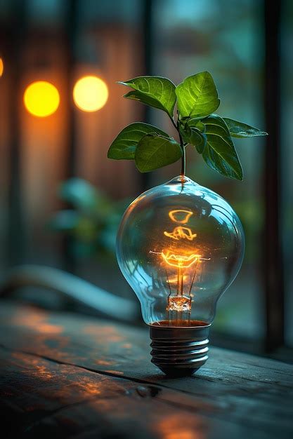 Premium Photo A Light Bulb With A Plant Inside