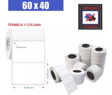 40 Rolos Etiqueta Adesiva Térmica 60x40 Balança Toledo Prix