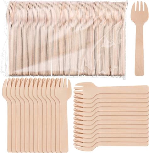 Amazon Gerrii Pcs Mini Wooden Spork Inch Bulk Disposable