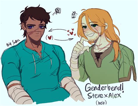 Genderbend Steve X Alex Minecraft Anime Minecraft Drawings Minecraft Fan Art