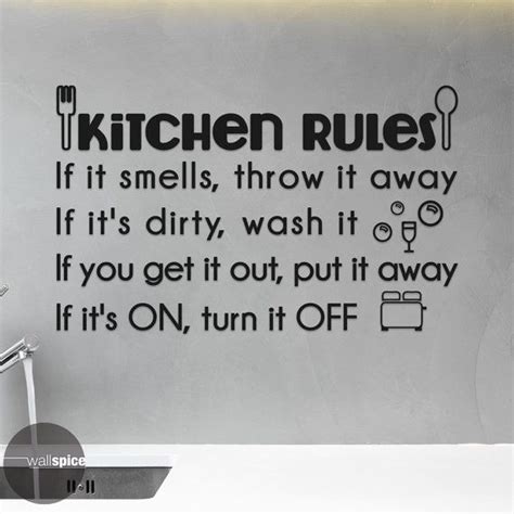 Kitchen Rules Vinyl Wall Decal Sticker Etsy Wall Decal Sticker