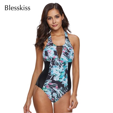 Blesskiss 2021 Plus Size Mesh Badpak Vrouwen Een Stuk Badmode Sexy