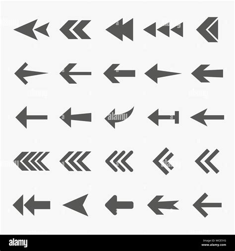 Arrow Icon Set Vector Illustration Flat Design Stock Vector Image