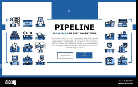 Pipeline Construction Landing Header Vector Stock Vector Image Art