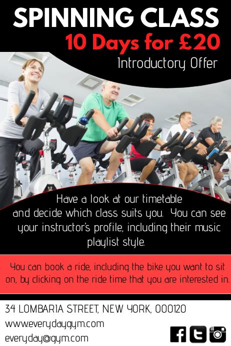 Spinning Class Template Postermywall