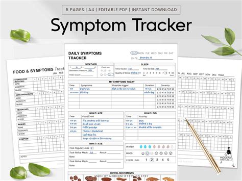 Monthly Printable Symptom Tracker Pdf