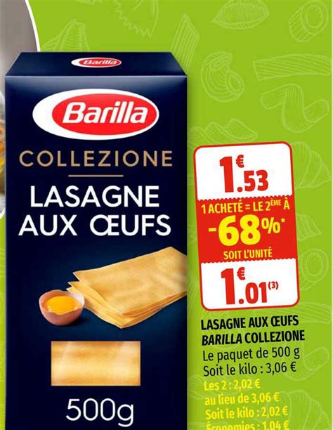 Promo Lasagne Aux Ufs Barilla Collezione Chez Coccinelle Express