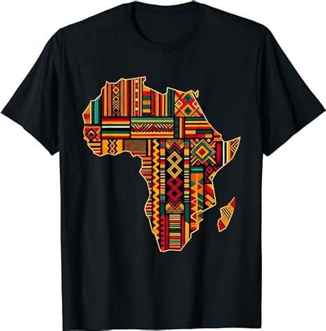 Cool Colorful Africa Map Men Women Kente African Lover T Shirt