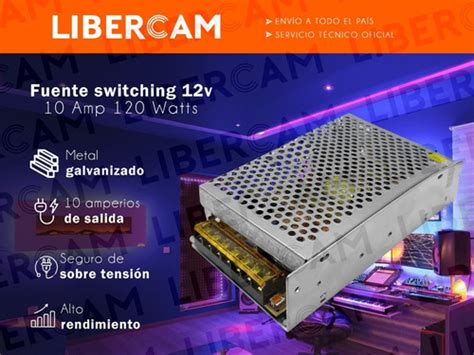 Fuente Switching 12v 10a Regulada Proteccion Tira Led Cctv Web Electro