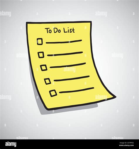 To Do List Paper Checklist. Hand Drawn Doodle. Vector Illustration ...