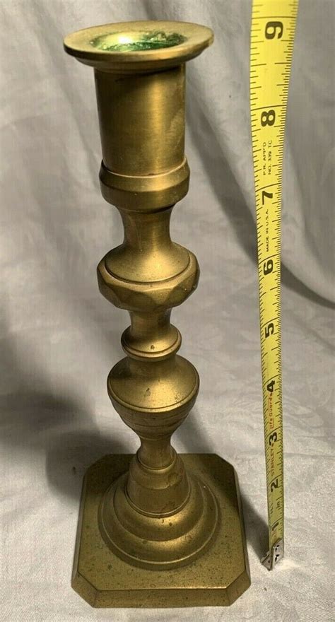 Signed Rostand Heavy Brass Candlestick Pair Candlesticks Usa Antique