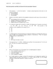 3330 Q1 ADMS 3330 QUIZ 1 WINTER 2011 Read Each Question Carefully And