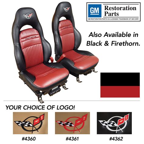 Embroidered Custom Leather Seat Covers Stand For Corvette RPIDesigns