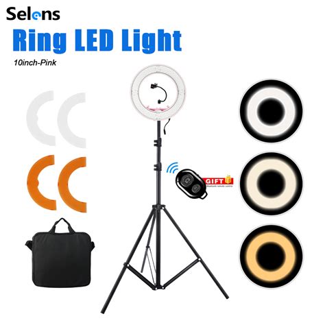 Selens Led Ringlight Selfie Ring Light With Tripod Stand Adjustable