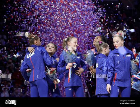 U S Olympic Womens Gymnastics Team Members Ashton Locklear From Left