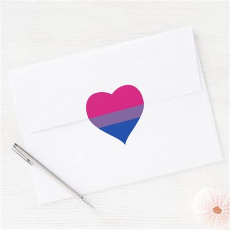 Bi Pride Flag Sticker Sheets Heart Zazzle