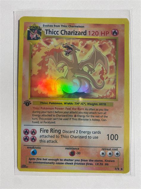 Buy Thicc Charizard Gx Ex Vmax V Pokémon Card Orica Holographic Pikachu