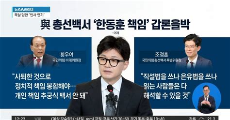 與 총선 백서 특위서 불붙은‘한동훈 책임론