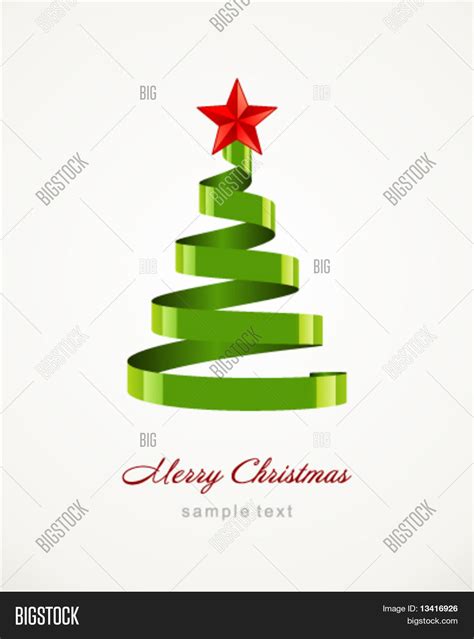 Christmas Tree Ribbon Vector & Photo (Free Trial) | Bigstock