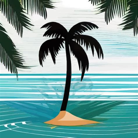 Premium Vector Palms Or Coconut Tree On Shore Summer Logo Templates