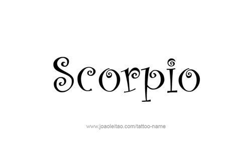 Scorpio Horoscope Name Tattoo Designs Tattoos With Names