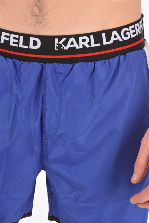 Karl Lagerfeld Logoed Waist Band Swim Shorts Men Glamood Outlet