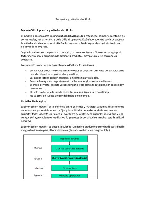 Modulo 4 Extraidos De La Plataforma Supuestos Y Métodos De Cálculo Modelo Cvu Supuestos Y