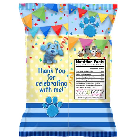 Blues Clues Pack Custom Chip Bags Snack Bags Pouches Etsy