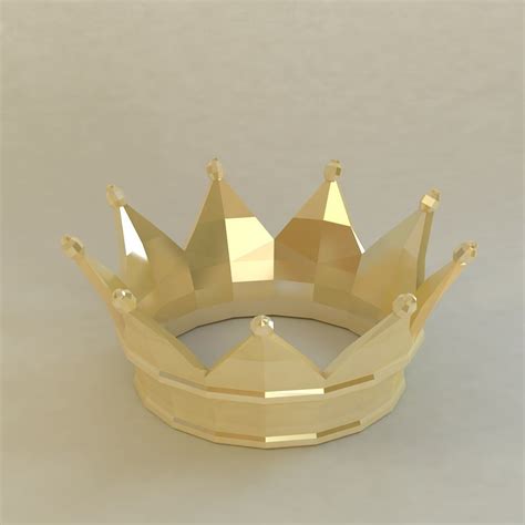 3d Model Crown Low Poly Style Vr Ar Low Poly Cgtrader