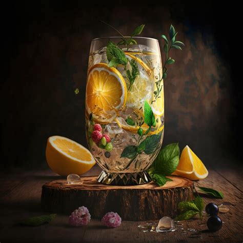 Premium AI Image Refreshing Homemade Lemonade Made Of Lemon Slices