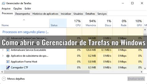 Abrir O Gerenciador De Tarefas