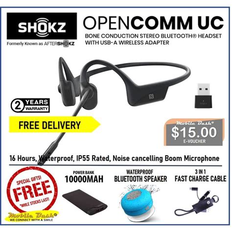 Shokz Opencomm Uc Version Bone Conduction 2 Years Singapore Warranty Shopee Singapore