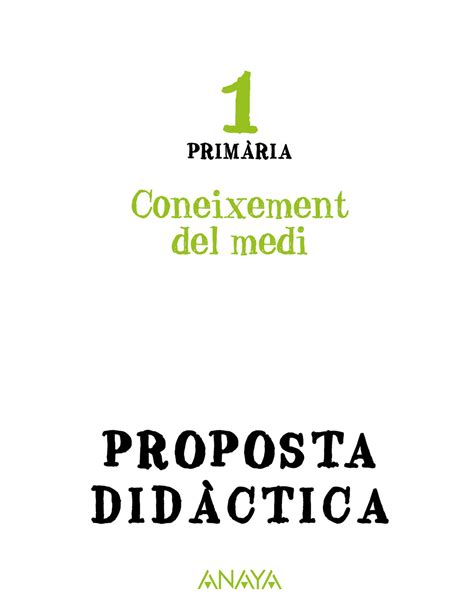 Operació món Coneixement del medi 1º Primària Proposta didàctica