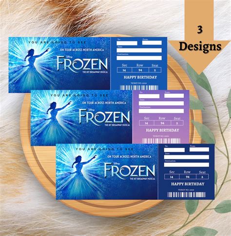 Printable Frozen Broadway Surprise Ticket Frozen The Musical Theatre