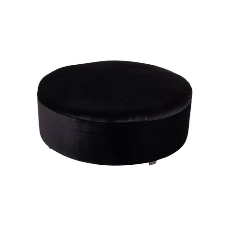 Pearl Round Black Ottoman — Cmc Event Rentals Inc Los Angeles Ca