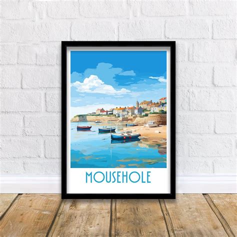 Mousehole Travel Print Mousehole Cornwall Poster Home Décor Mousehole