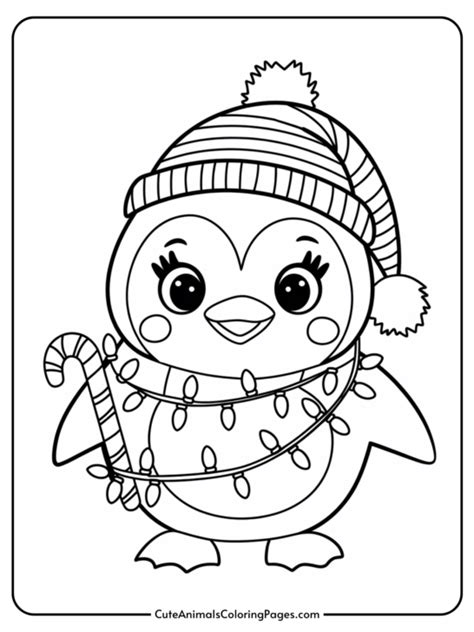 Christmas Penguin Coloring Pages (8 Free Printable PDF Pages) - Cute Animals Coloring Pages